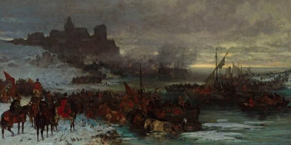 14 grudnia 1658 r. chorągiew Czarnieckiego przeprawiła się przez morze