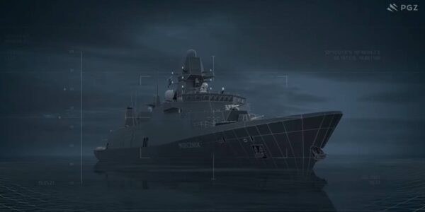 Położenie stępki pod ORP „Burza”